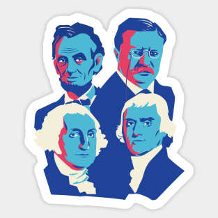 Pop Art Mount Rushmore Presidents // Washington Jefferson Lincoln Roosevelt // Presidents Day Sticker